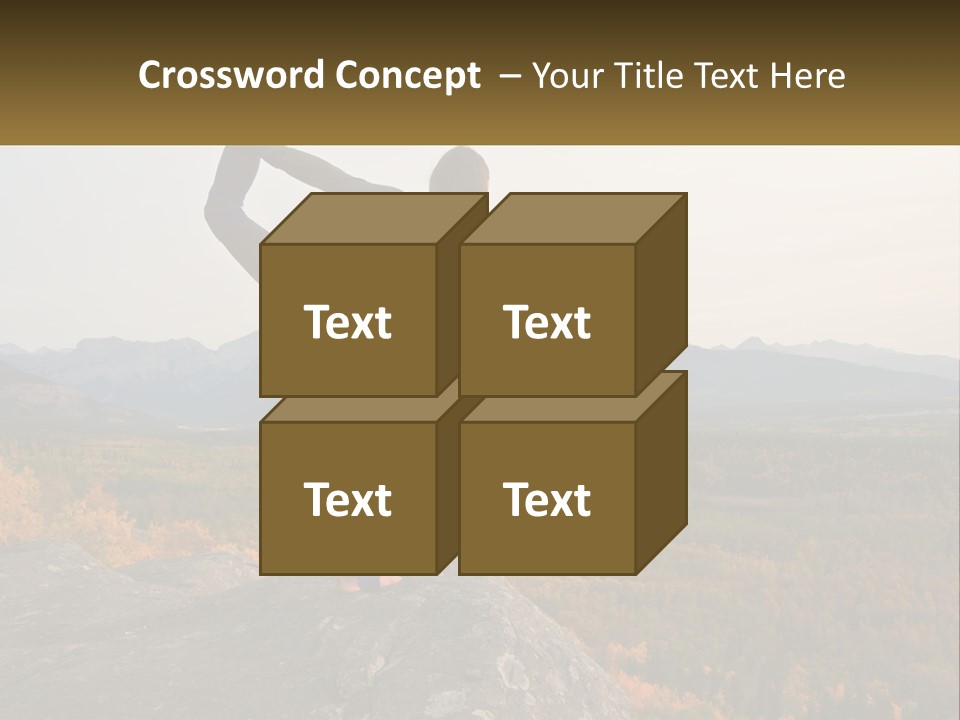 A Woman Doing A Yoga Pose On Top Of A Mountain PowerPoint Template