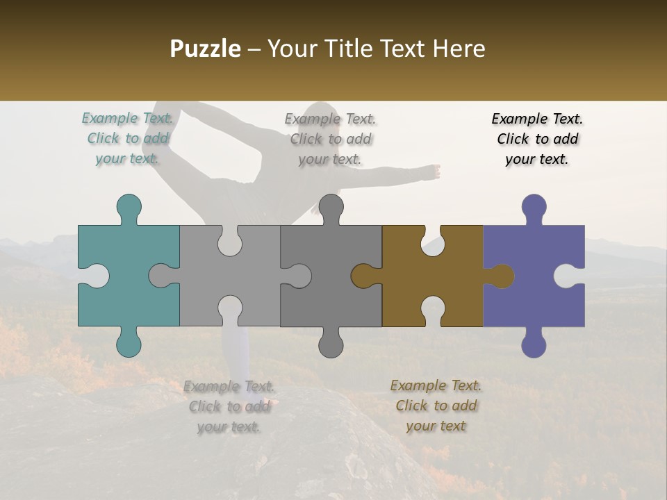 A Woman Doing A Yoga Pose On Top Of A Mountain PowerPoint Template