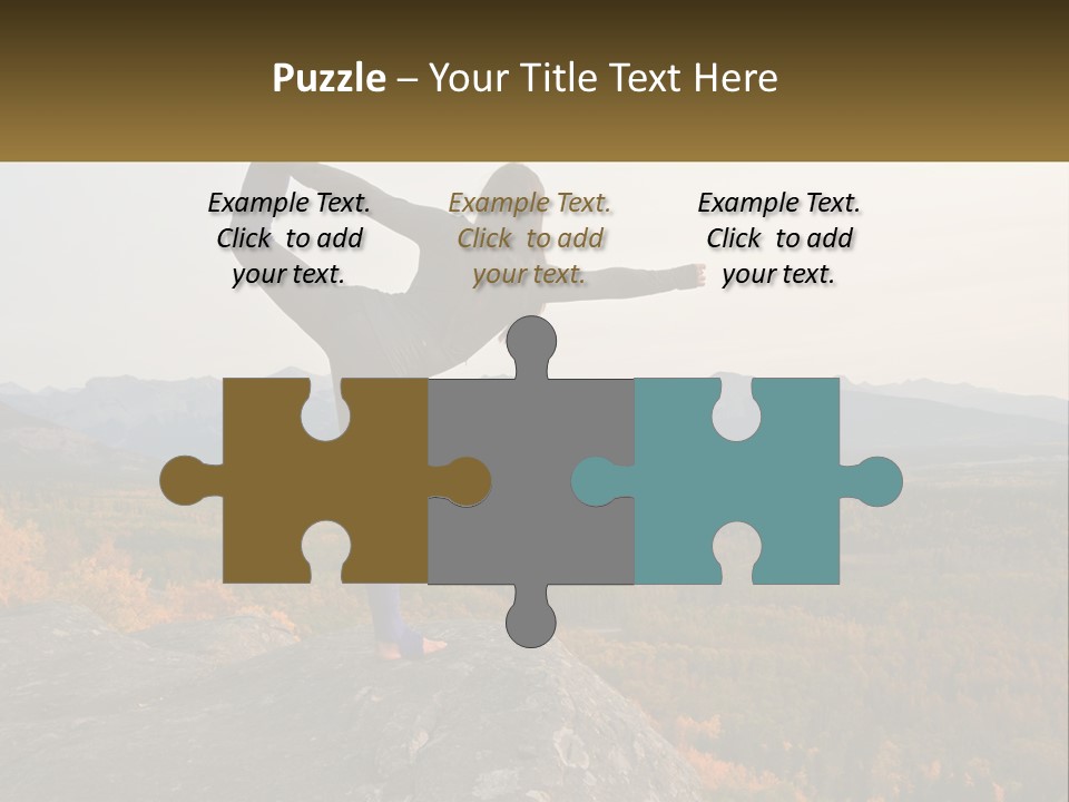 A Woman Doing A Yoga Pose On Top Of A Mountain PowerPoint Template