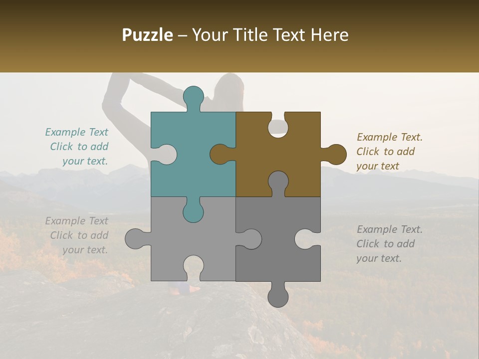 A Woman Doing A Yoga Pose On Top Of A Mountain PowerPoint Template