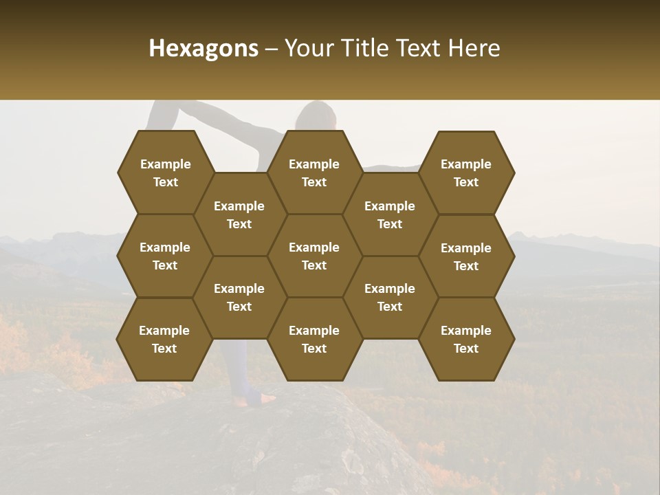 A Woman Doing A Yoga Pose On Top Of A Mountain PowerPoint Template