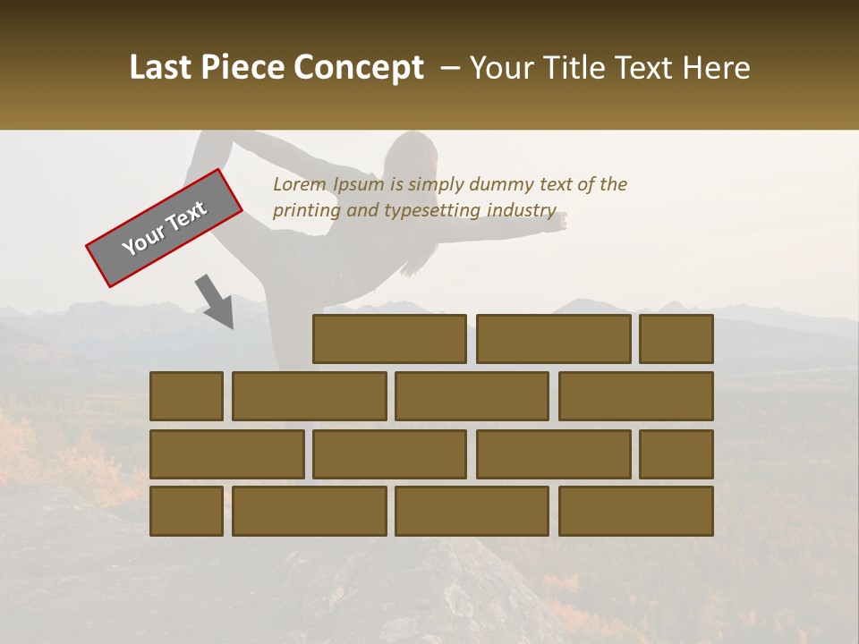 A Woman Doing A Yoga Pose On Top Of A Mountain PowerPoint Template