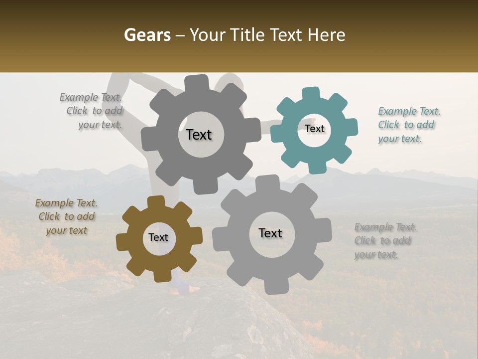 A Woman Doing A Yoga Pose On Top Of A Mountain PowerPoint Template