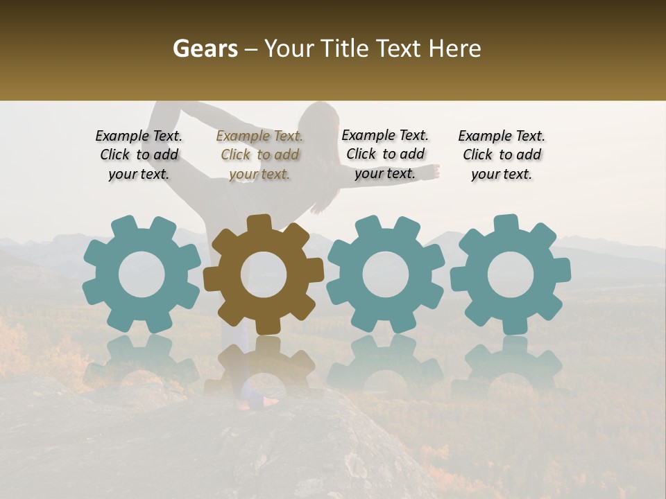 A Woman Doing A Yoga Pose On Top Of A Mountain PowerPoint Template