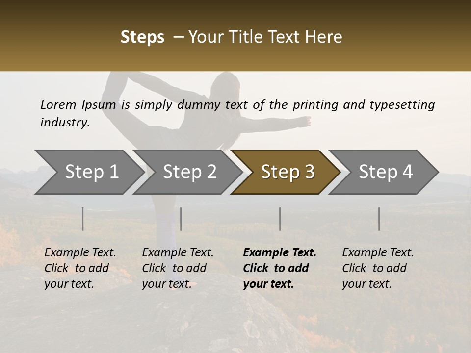 A Woman Doing A Yoga Pose On Top Of A Mountain PowerPoint Template