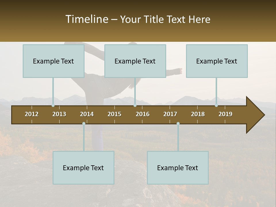 A Woman Doing A Yoga Pose On Top Of A Mountain PowerPoint Template