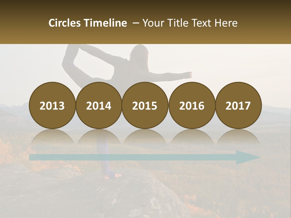 A Woman Doing A Yoga Pose On Top Of A Mountain PowerPoint Template