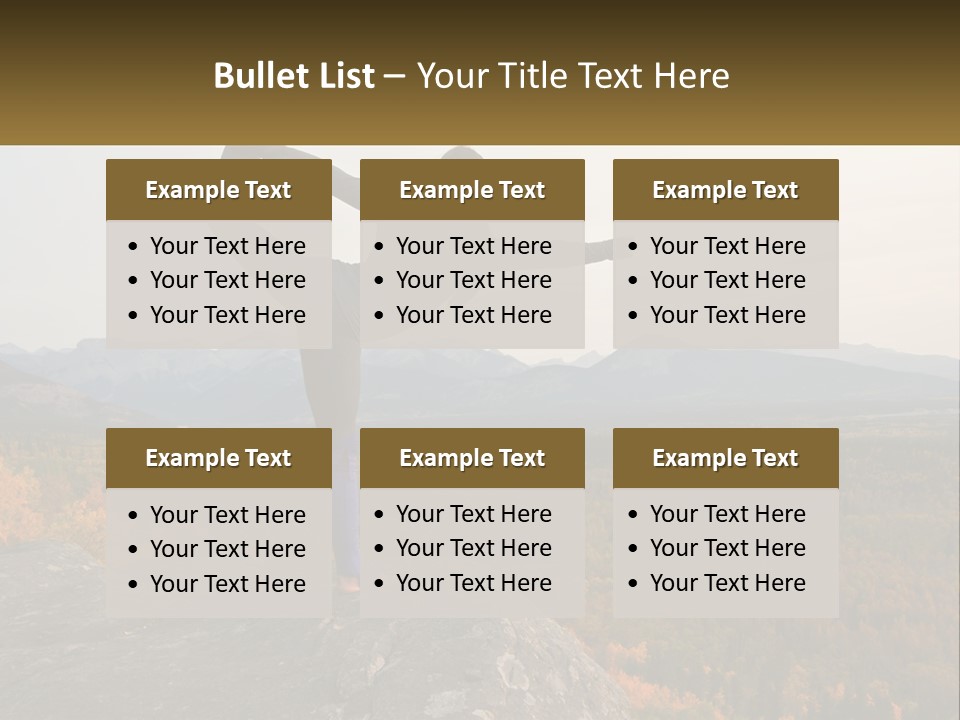 A Woman Doing A Yoga Pose On Top Of A Mountain PowerPoint Template