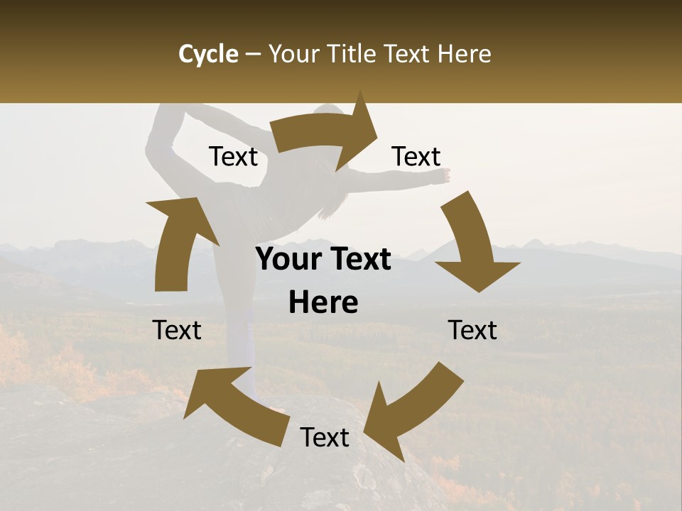 A Woman Doing A Yoga Pose On Top Of A Mountain PowerPoint Template