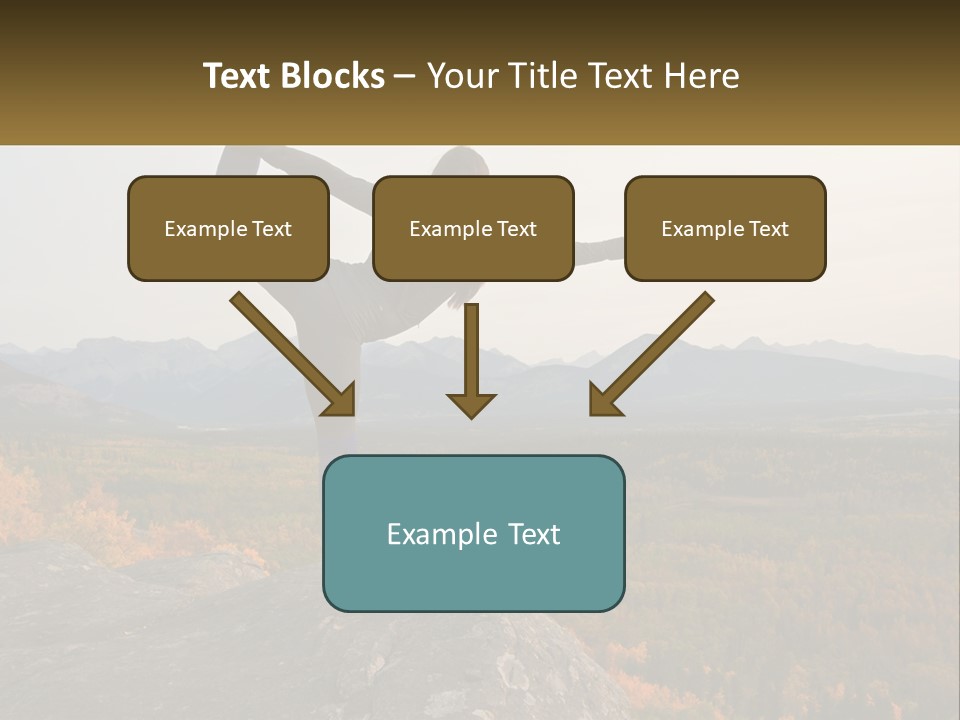 A Woman Doing A Yoga Pose On Top Of A Mountain PowerPoint Template