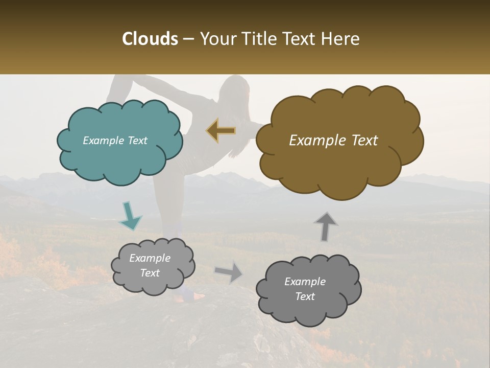 A Woman Doing A Yoga Pose On Top Of A Mountain PowerPoint Template