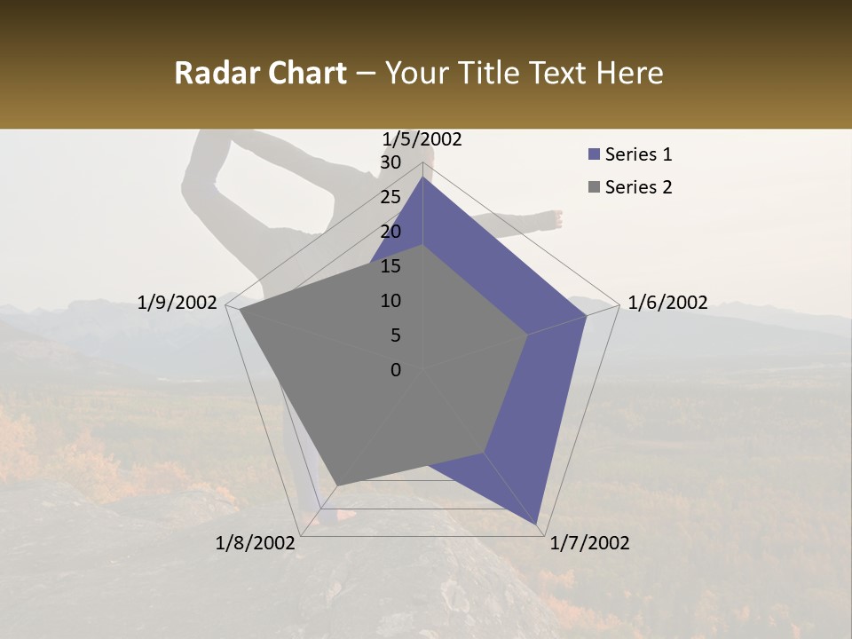 A Woman Doing A Yoga Pose On Top Of A Mountain PowerPoint Template