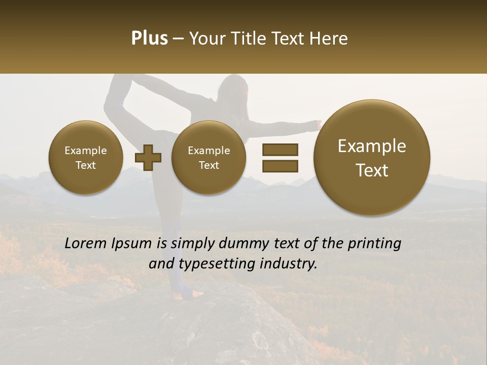 A Woman Doing A Yoga Pose On Top Of A Mountain PowerPoint Template