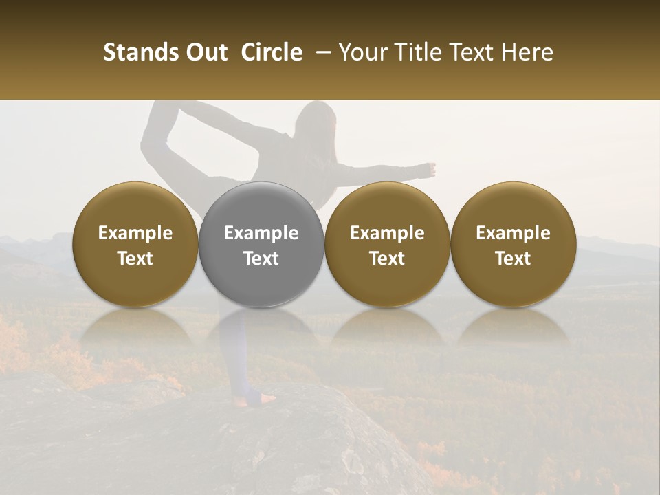 A Woman Doing A Yoga Pose On Top Of A Mountain PowerPoint Template