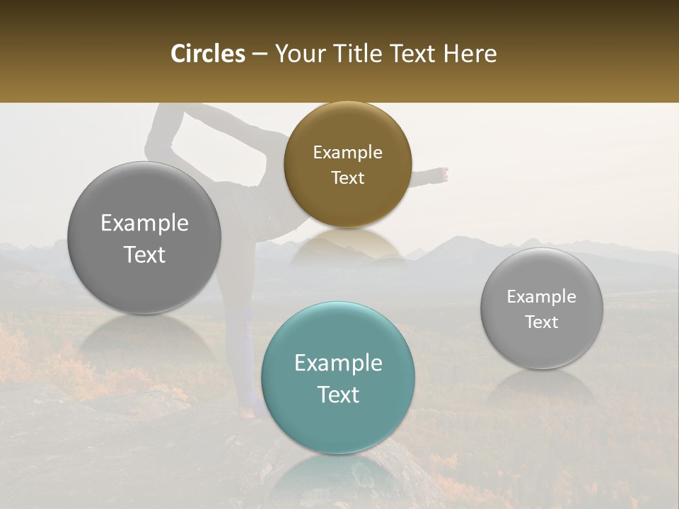 A Woman Doing A Yoga Pose On Top Of A Mountain PowerPoint Template