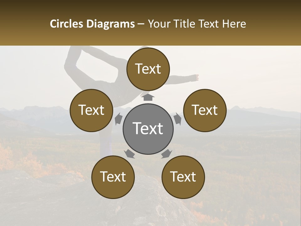 A Woman Doing A Yoga Pose On Top Of A Mountain PowerPoint Template