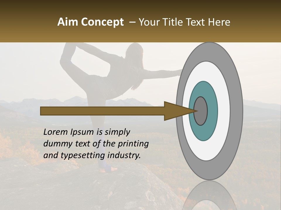 A Woman Doing A Yoga Pose On Top Of A Mountain PowerPoint Template