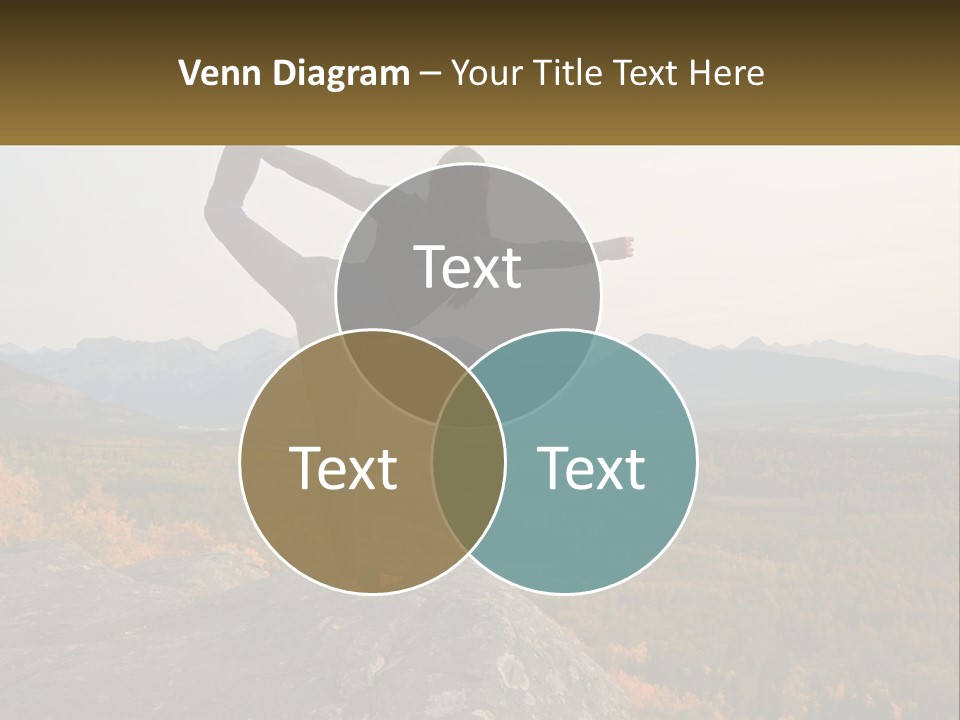 A Woman Doing A Yoga Pose On Top Of A Mountain PowerPoint Template