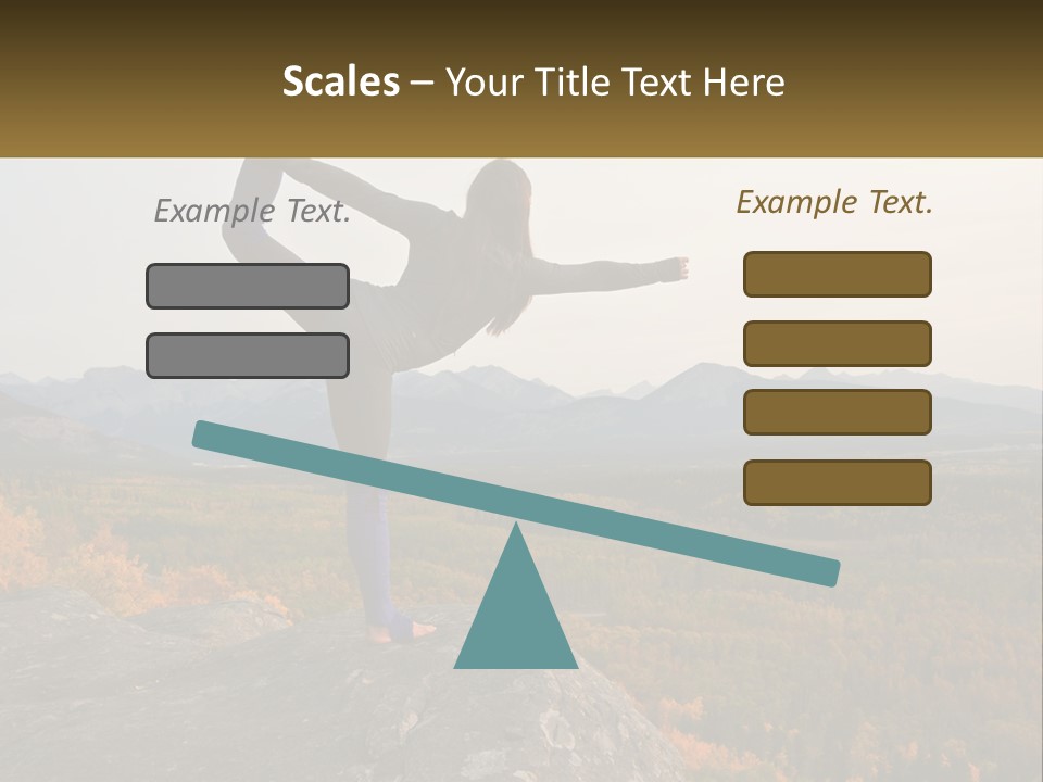 A Woman Doing A Yoga Pose On Top Of A Mountain PowerPoint Template