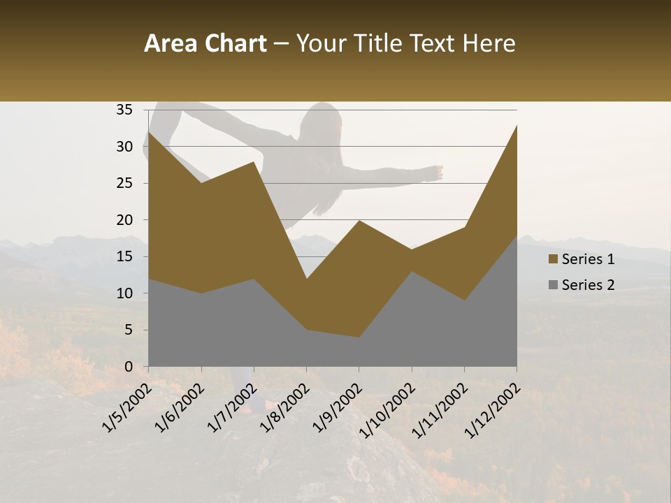 A Woman Doing A Yoga Pose On Top Of A Mountain PowerPoint Template