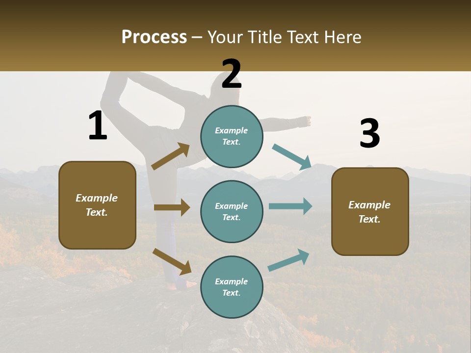 A Woman Doing A Yoga Pose On Top Of A Mountain PowerPoint Template