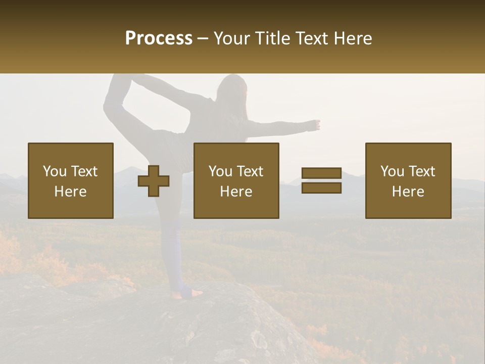 A Woman Doing A Yoga Pose On Top Of A Mountain PowerPoint Template