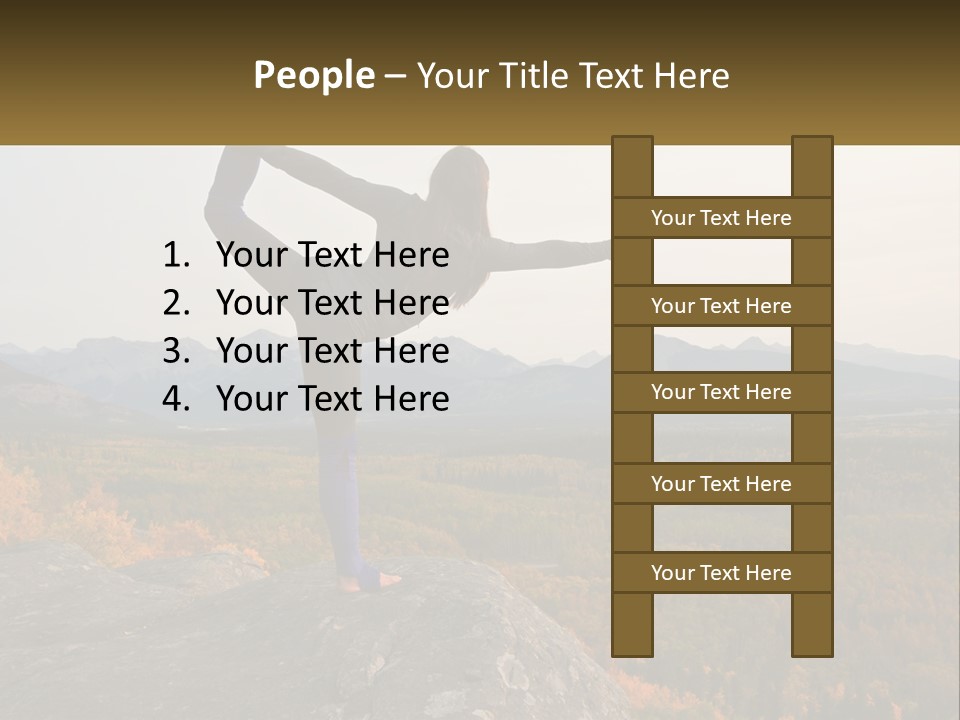A Woman Doing A Yoga Pose On Top Of A Mountain PowerPoint Template