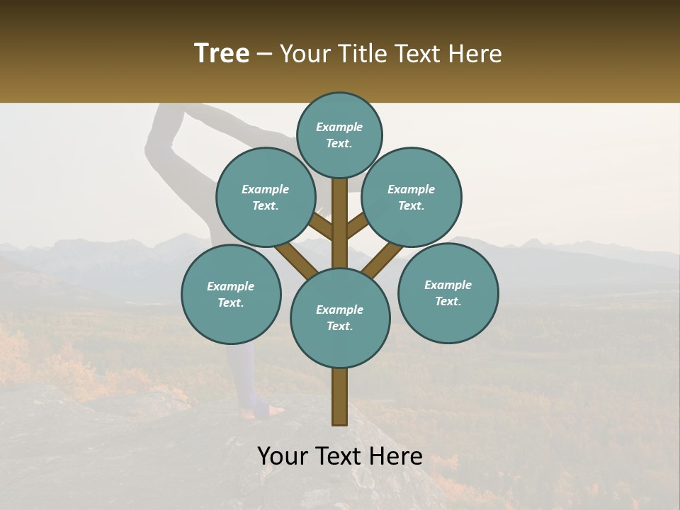 A Woman Doing A Yoga Pose On Top Of A Mountain PowerPoint Template