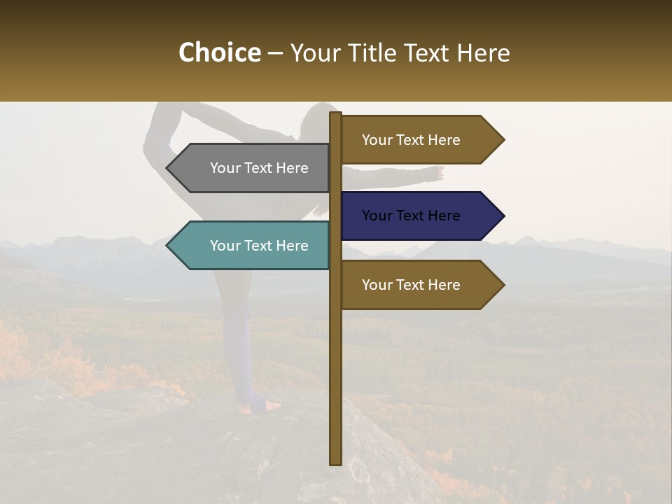 A Woman Doing A Yoga Pose On Top Of A Mountain PowerPoint Template
