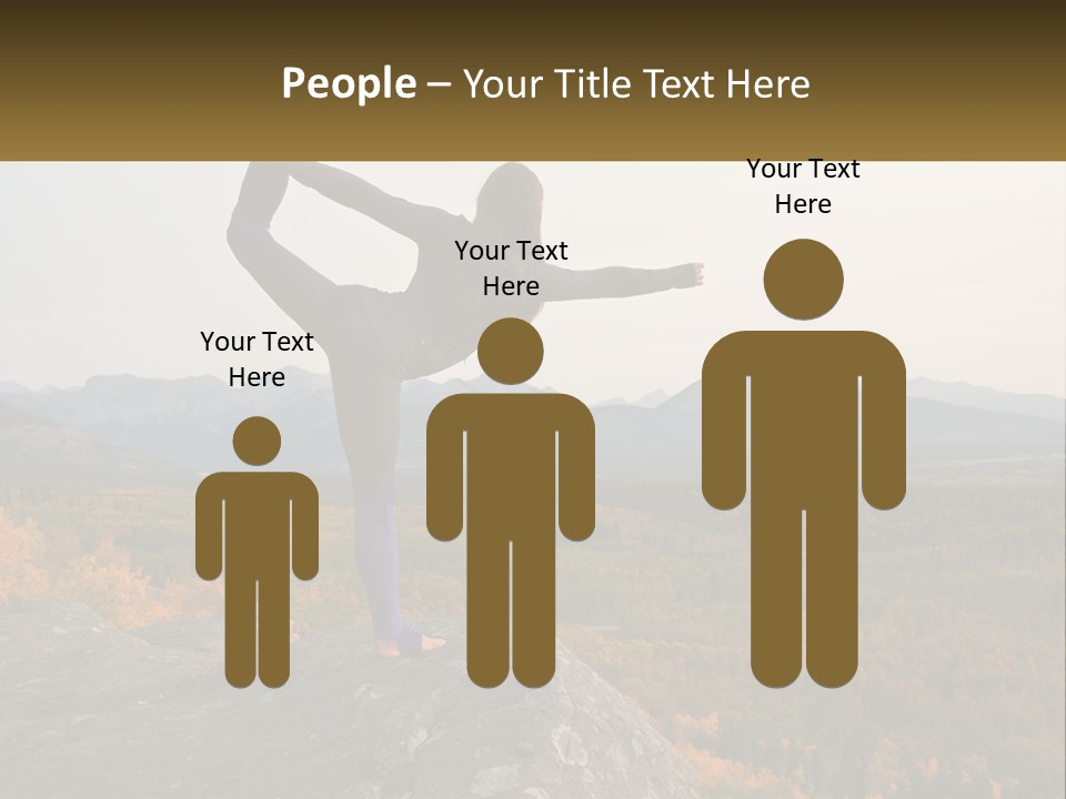 A Woman Doing A Yoga Pose On Top Of A Mountain PowerPoint Template