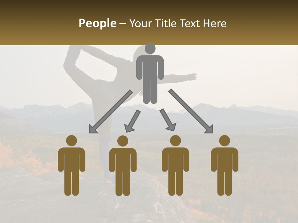 A Woman Doing A Yoga Pose On Top Of A Mountain PowerPoint Template