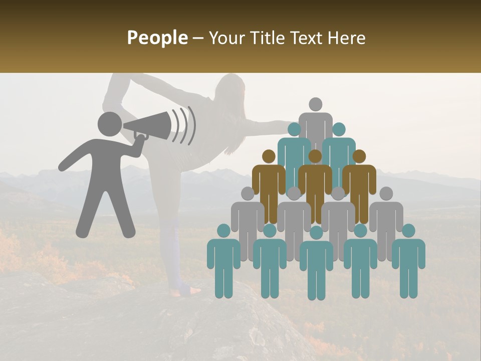 A Woman Doing A Yoga Pose On Top Of A Mountain PowerPoint Template