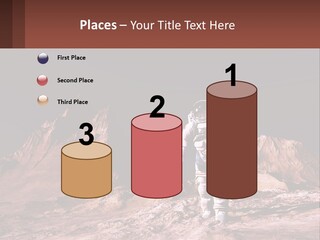 A Man In An Astronaut Suit Walking On A Rocky Surface With Mountains In The Background PowerPoint Template