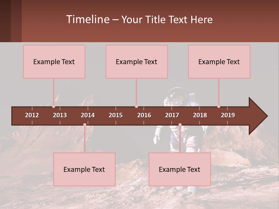 A Man In An Astronaut Suit Walking On A Rocky Surface With Mountains In The Background PowerPoint Template