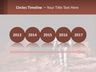 A Man In An Astronaut Suit Walking On A Rocky Surface With Mountains In The Background PowerPoint Template