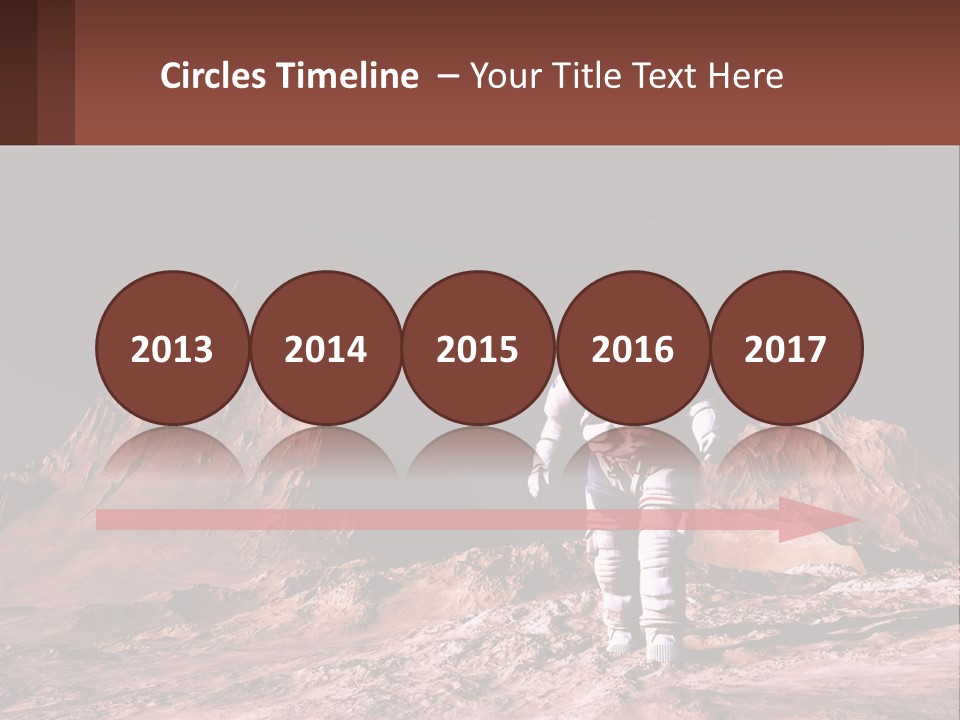 A Man In An Astronaut Suit Walking On A Rocky Surface With Mountains In The Background PowerPoint Template