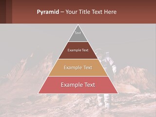 A Man In An Astronaut Suit Walking On A Rocky Surface With Mountains In The Background PowerPoint Template