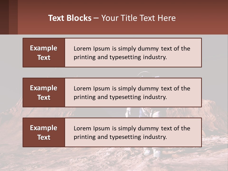 A Man In An Astronaut Suit Walking On A Rocky Surface With Mountains In The Background PowerPoint Template