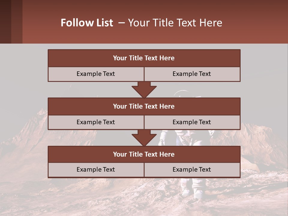 A Man In An Astronaut Suit Walking On A Rocky Surface With Mountains In The Background PowerPoint Template