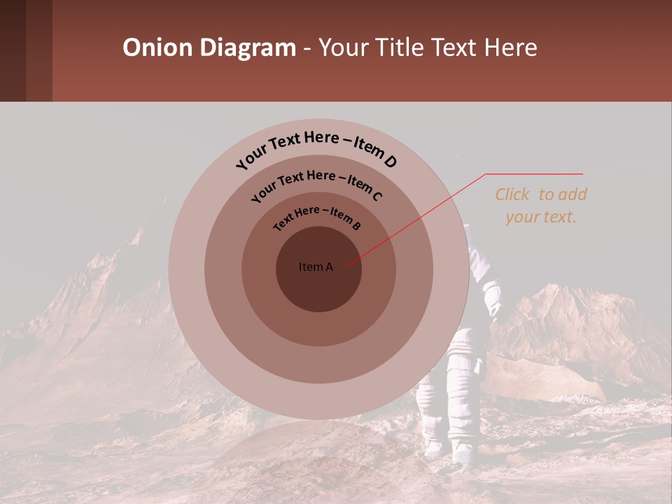 A Man In An Astronaut Suit Walking On A Rocky Surface With Mountains In The Background PowerPoint Template