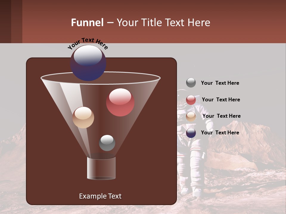 A Man In An Astronaut Suit Walking On A Rocky Surface With Mountains In The Background PowerPoint Template