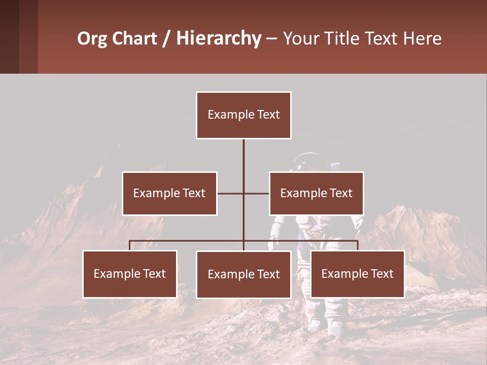 A Man In An Astronaut Suit Walking On A Rocky Surface With Mountains In The Background PowerPoint Template