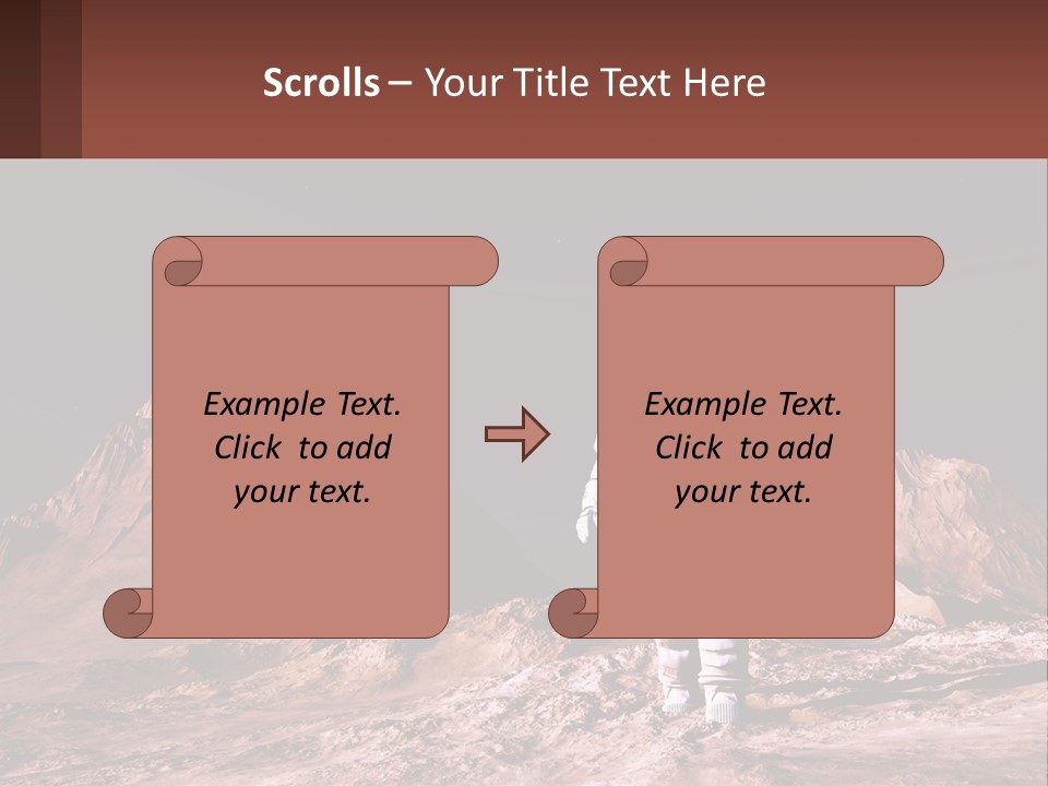 A Man In An Astronaut Suit Walking On A Rocky Surface With Mountains In The Background PowerPoint Template