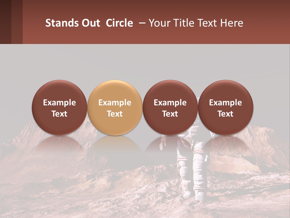 A Man In An Astronaut Suit Walking On A Rocky Surface With Mountains In The Background PowerPoint Template