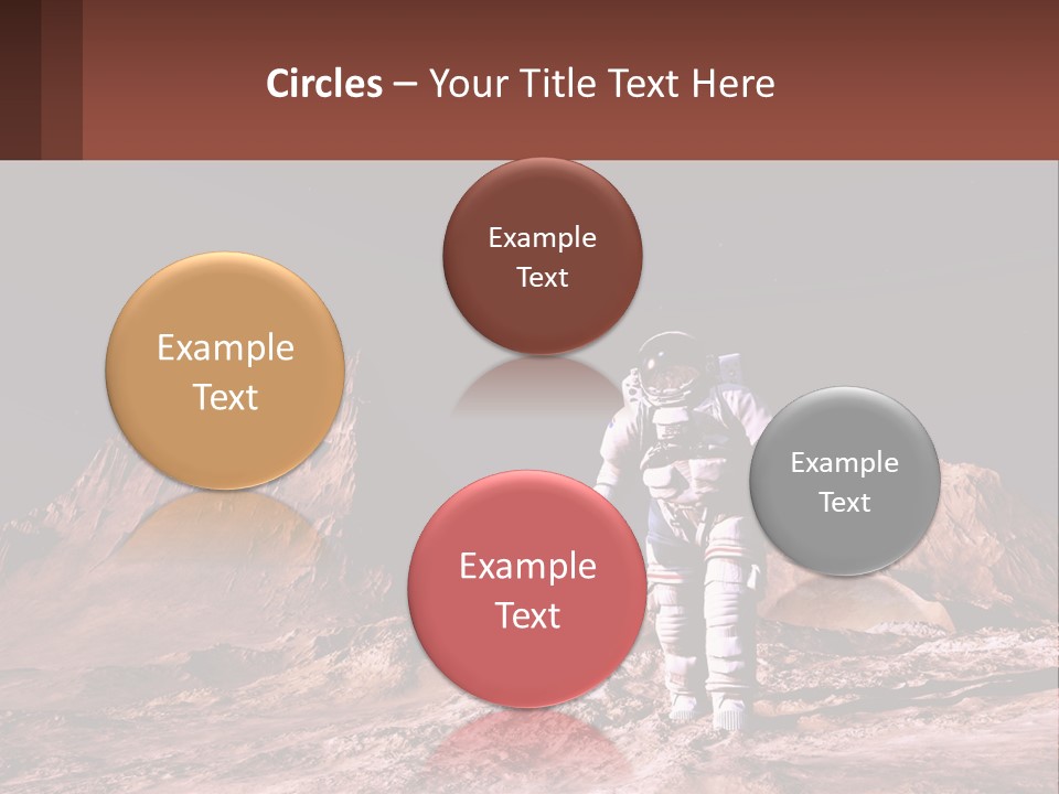 A Man In An Astronaut Suit Walking On A Rocky Surface With Mountains In The Background PowerPoint Template