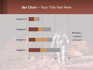 A Man In An Astronaut Suit Walking On A Rocky Surface With Mountains In The Background PowerPoint Template