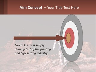 A Man In An Astronaut Suit Walking On A Rocky Surface With Mountains In The Background PowerPoint Template