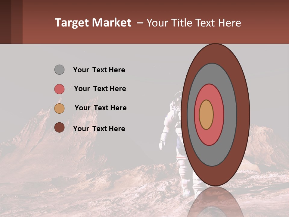 A Man In An Astronaut Suit Walking On A Rocky Surface With Mountains In The Background PowerPoint Template