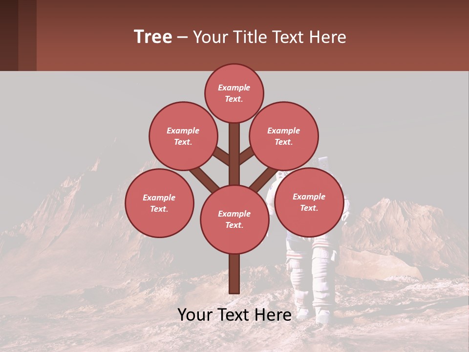 A Man In An Astronaut Suit Walking On A Rocky Surface With Mountains In The Background PowerPoint Template