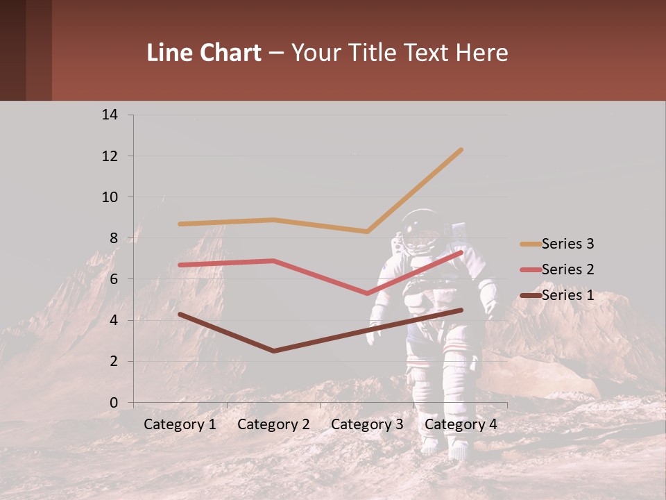 A Man In An Astronaut Suit Walking On A Rocky Surface With Mountains In The Background PowerPoint Template